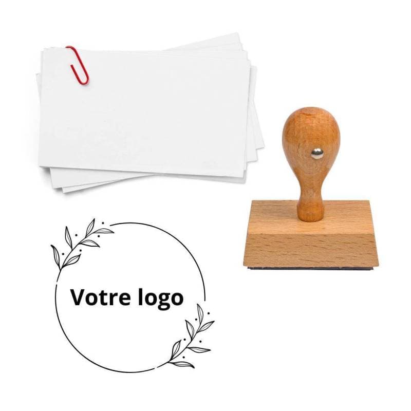 tampon papier logo dessin personnalise en bois