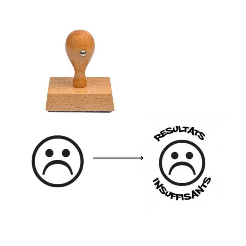 Tampon smiley triste à personnaliser
