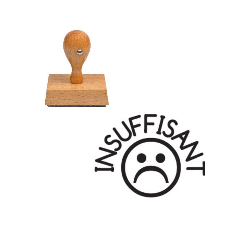 Tampon enseignant smiley insuffisant en bois