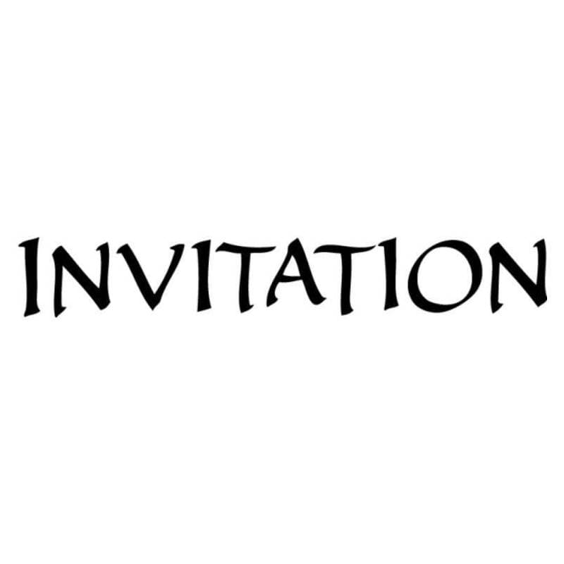 Tampon invitation en majuscule n°2 en bois