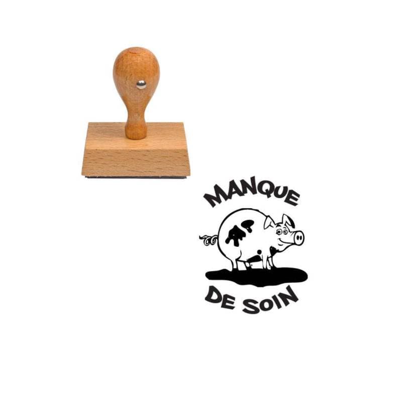 Tampon enseignant manque de soin cochon en bois n°88