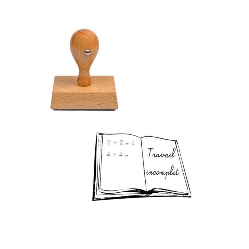 Tampon enseignant travail incomplet en bois n°94