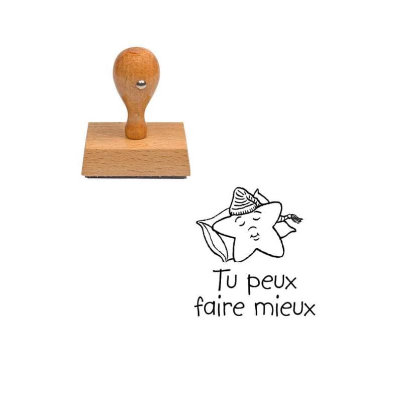 Tampon enseignant tu peux faire mieux en bois n°102