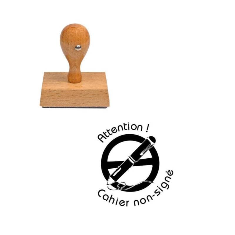 Tampon enseignant attention cahier non signé n°181