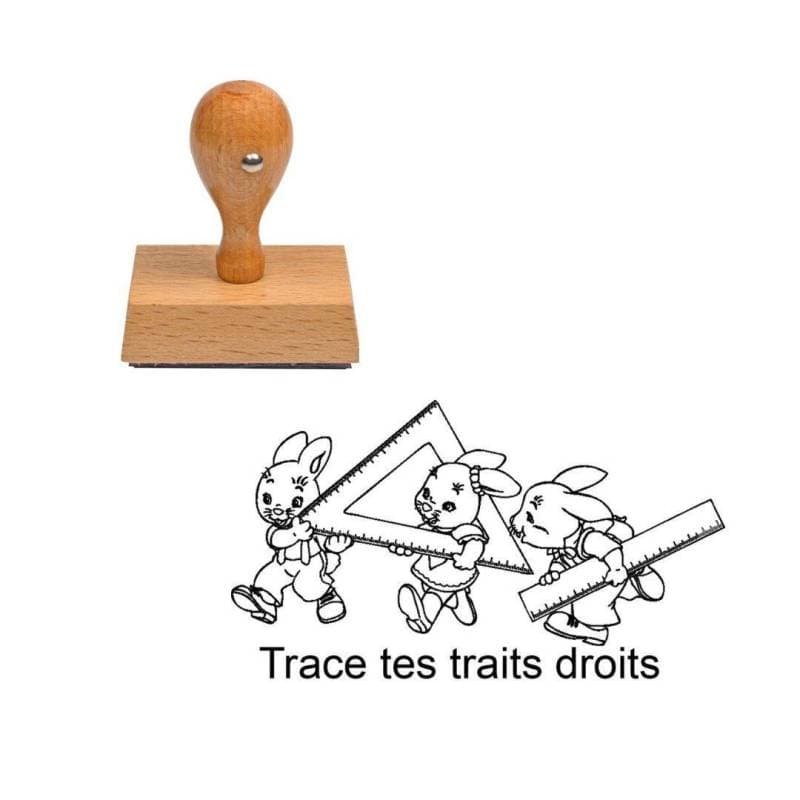 Tampon enseignant trace tes traits droits n°320