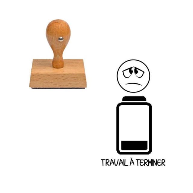 Tampon smiley Travail à terminer triste en bonhomme n°373