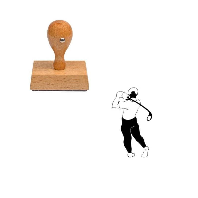 Tampon sport golfeur en bois