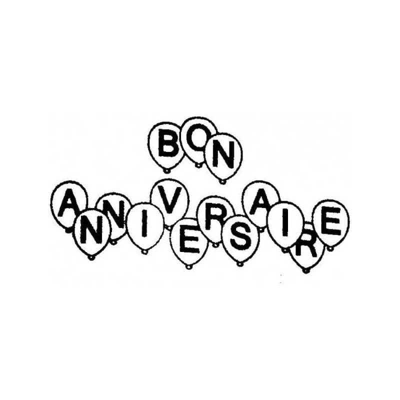 Tampon anniversaire bon anniversaire avec ballon en bois