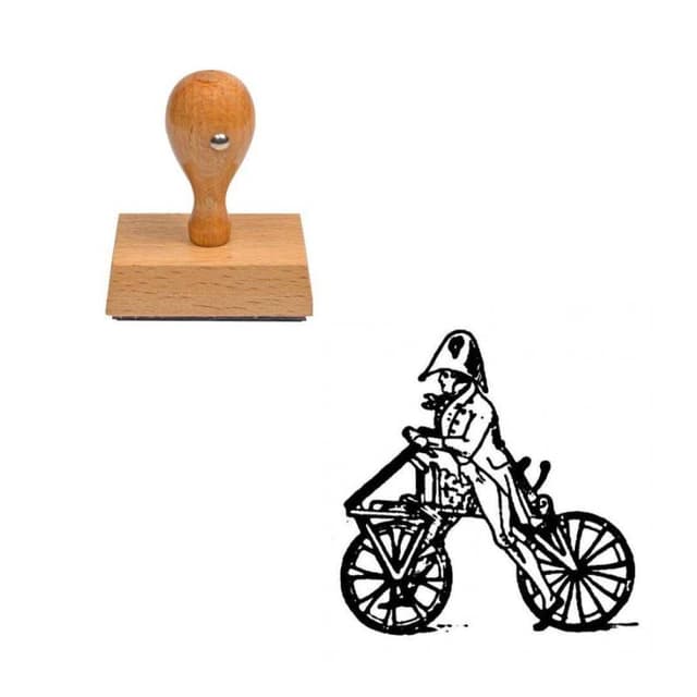 Tampon Vélo ancien en bois