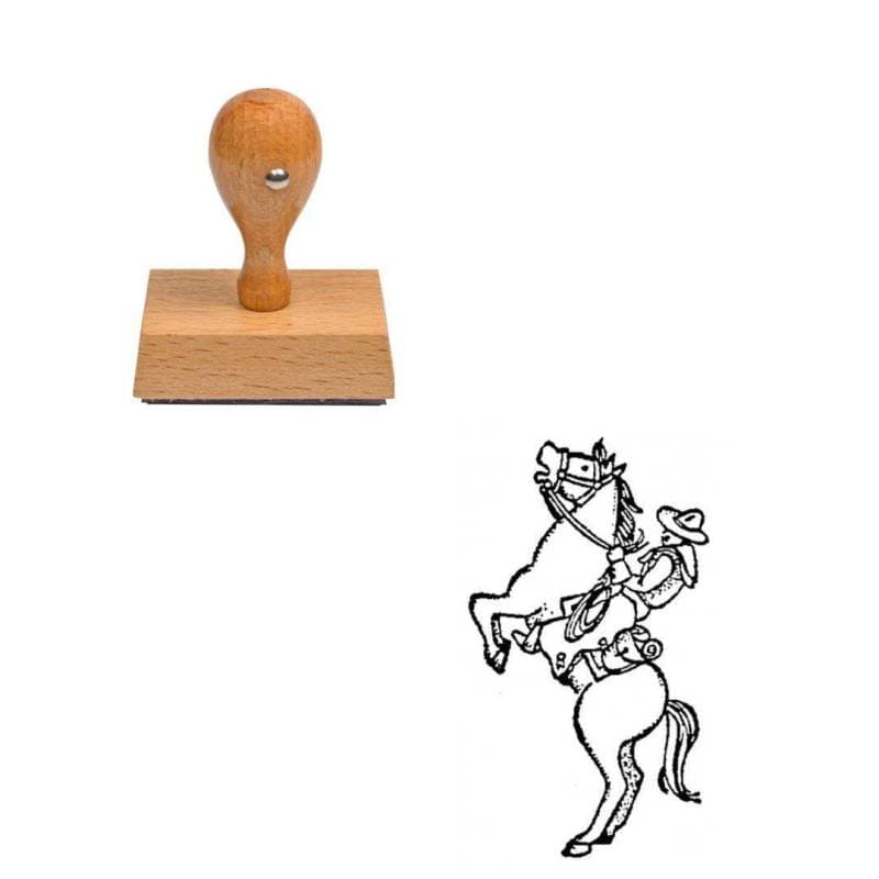 Tampon western Monture de cow-boy en bois
