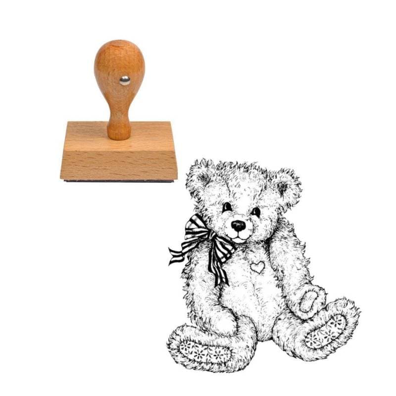 Tampon nounours grande peluche en bois