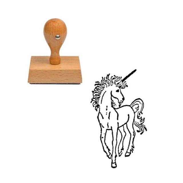 Tampon conte de fée Licorne en bois
