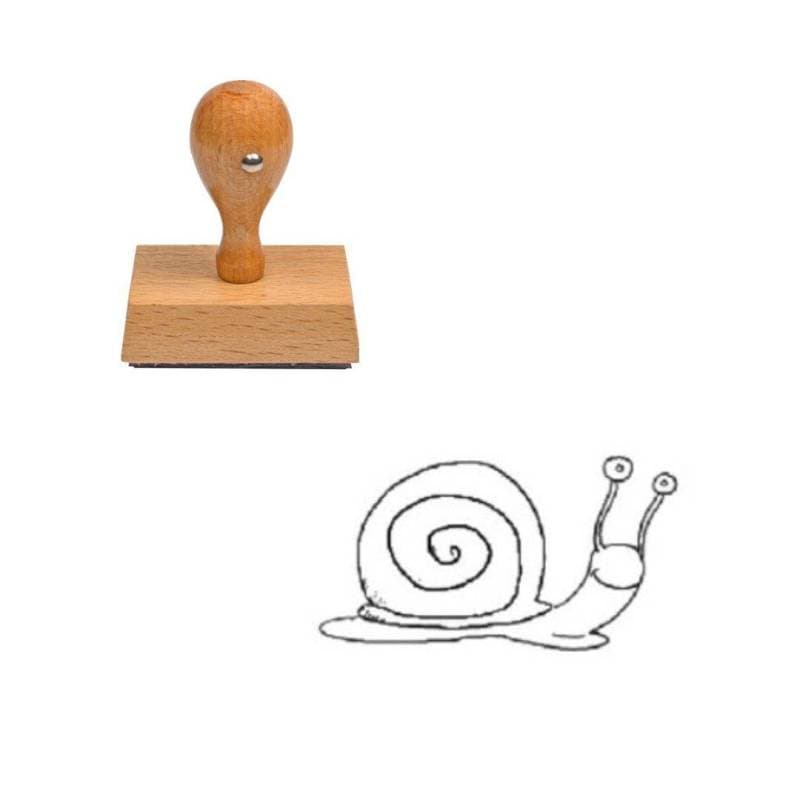 Tampon animaux Escargot en bois