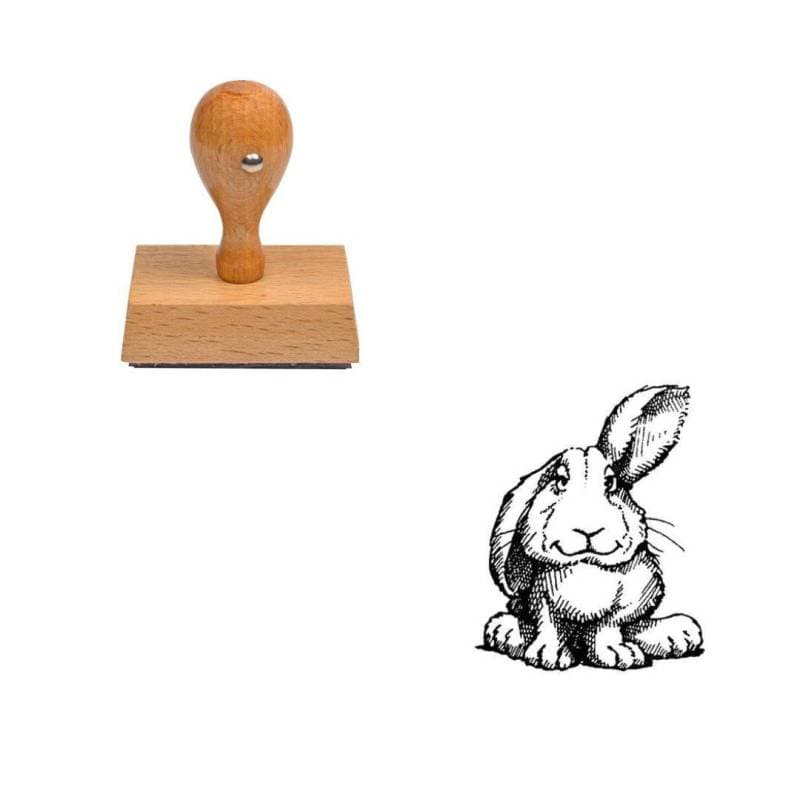 Tampon animaux Lapin à la ferme en bois