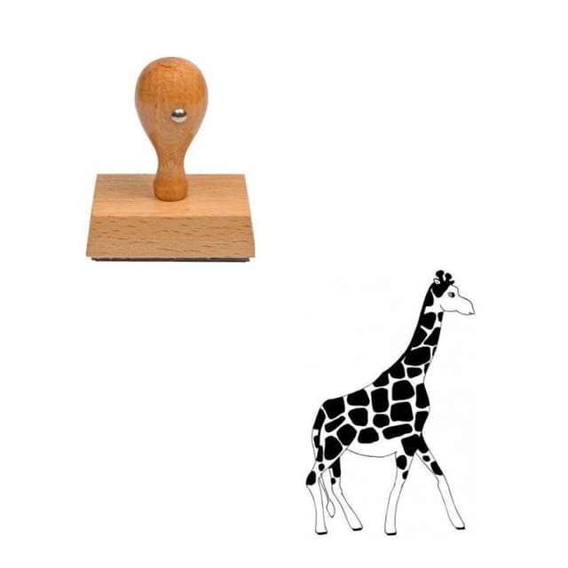 Tampon animaux Girafe en bois