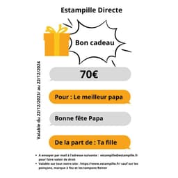 Bon cadeau de 70€ exemple