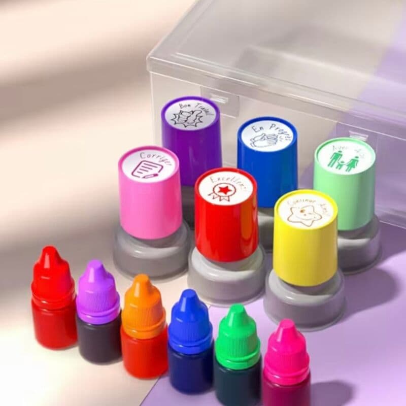 Coffret tampons enseignants x6 avec encres