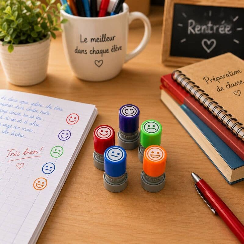 Tampon encreur enseignant smiley x5