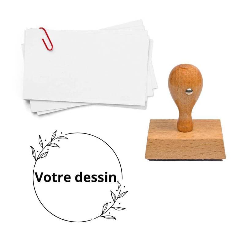 tampon en bois papier dessin