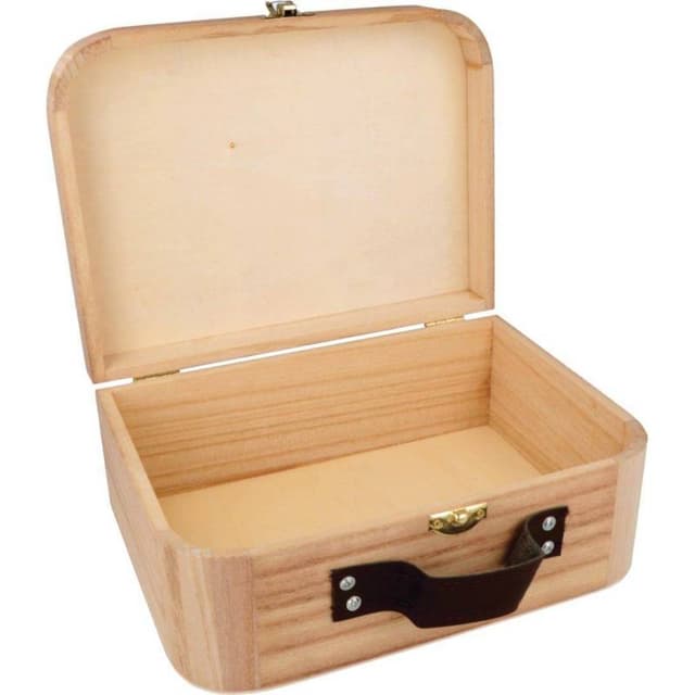 Boîte de rangement en bois brut