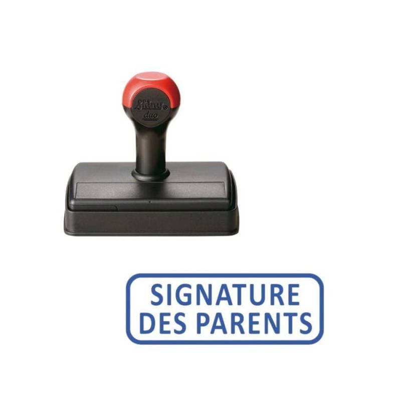 Tampon signature des parents rectangulaire Shiny