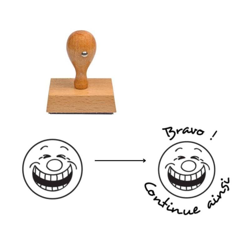 Tampon smiley trop content à personnaliser