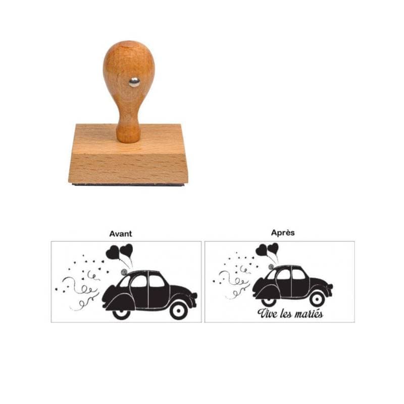 Tampon personnalisé pour mariage voiture 2CV