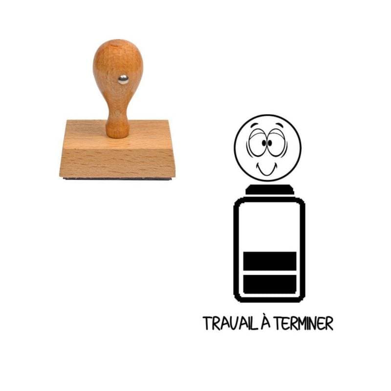 Tampon smiley Travail à terminer en bonhomme n°372