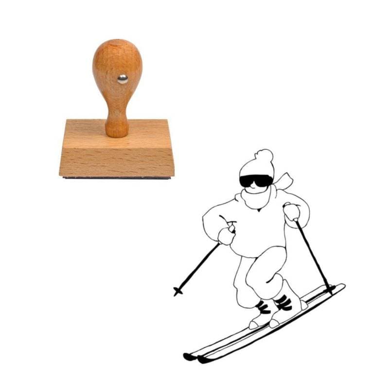 Tampon sport skieur en bois