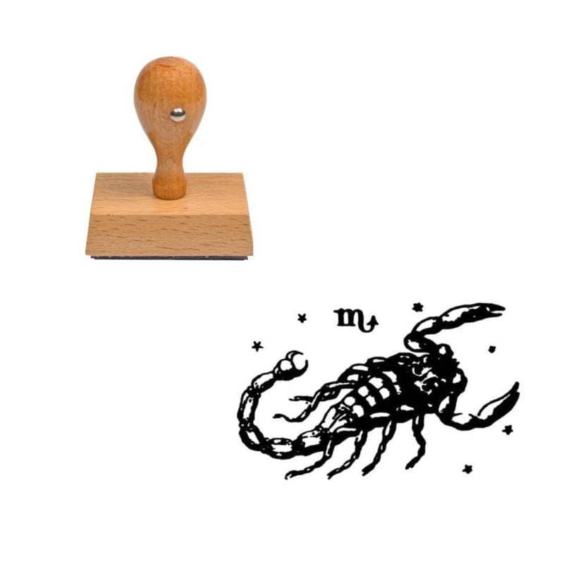 Tampon astrologique Scorpion en bois