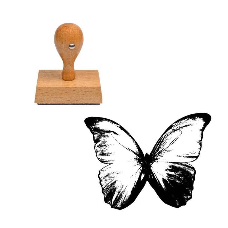 Tampon animaux Papillon en dessin en bois