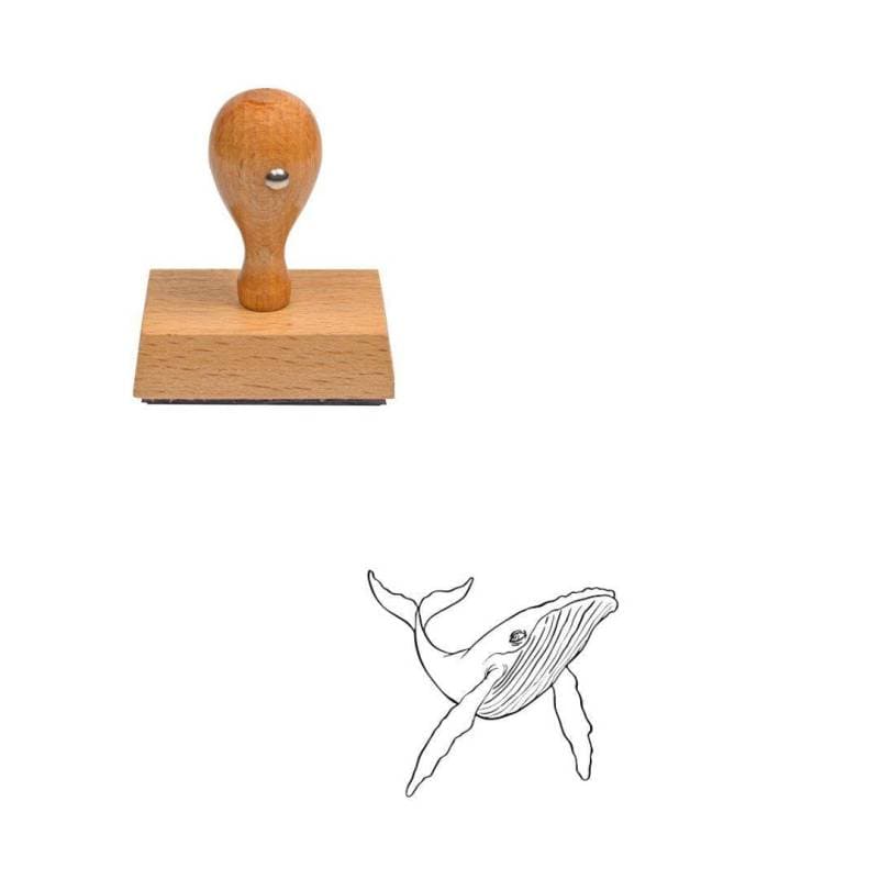 Tampon animaux Baleine en bois
