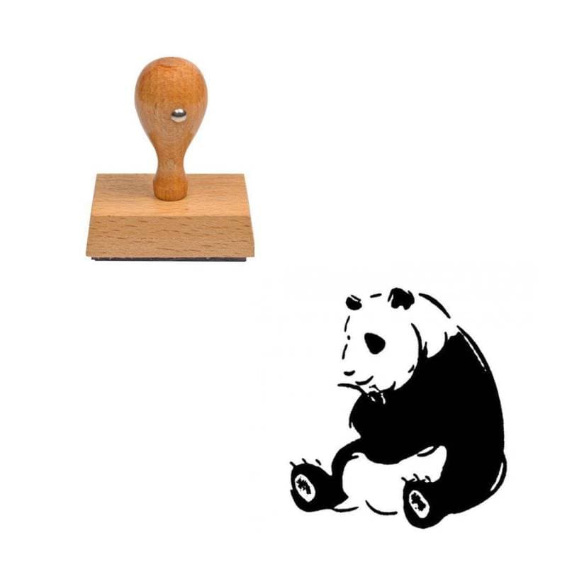 Tampon animaux Panda en bois