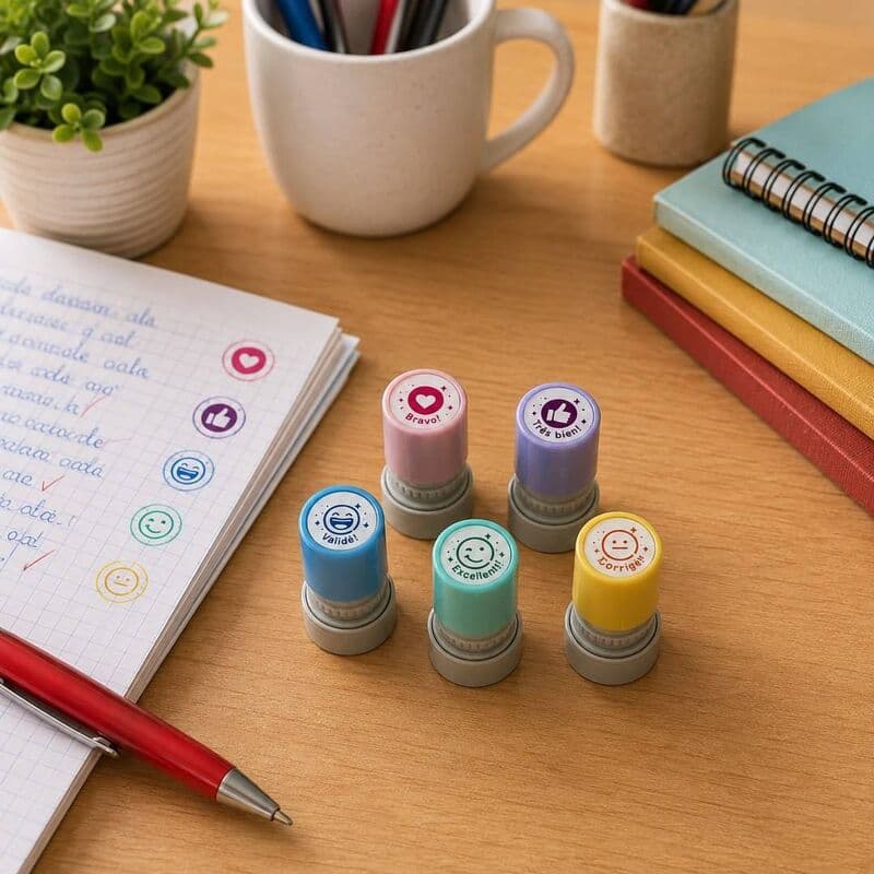 Coffret tampons enseignants rond x5