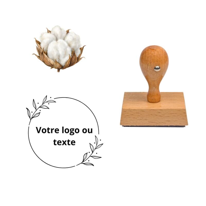 Tampon coton en bois à personnaliser